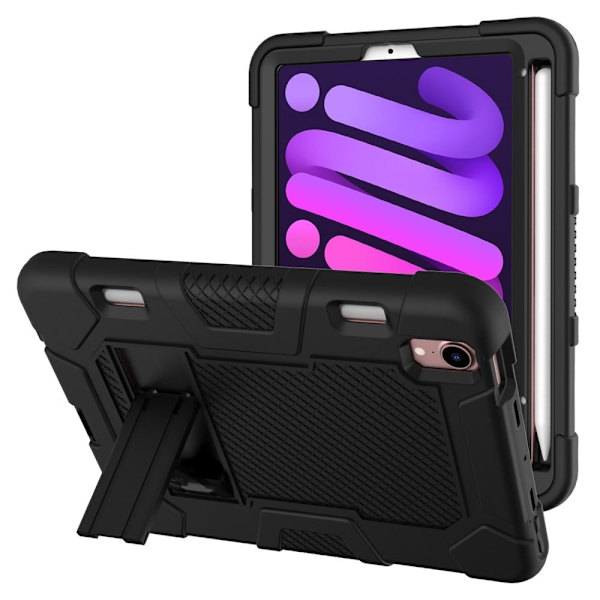 iPad Mini 6 (2021) TPU + silikonisuojus - Musta / Musta Black