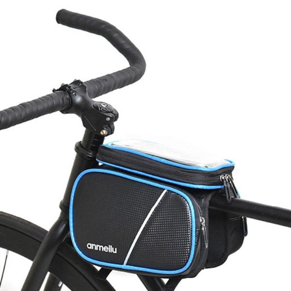 ANMEILU waterproof bike bag mount with rainproof cover - Black / Silvergrå