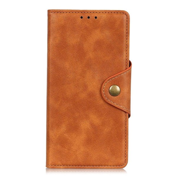 Alpha Motorola Moto E30 læder flip etui - Brun Brown