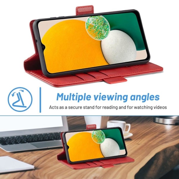 LC.Imeeke läder Samsung Galaxy A14 fodral - Röd Röd