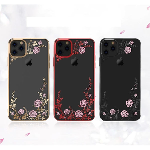 Kavaro iPhone 11 Pro Flora kristallfodral - Röd Röd