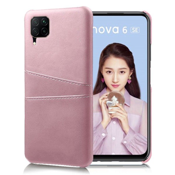 Dual Card cover - Huawei P40 Lite / Nova 6 SE - Rødguld Pink