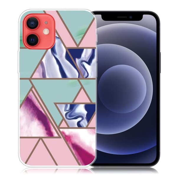 Marmormotiv iPhone 12 Mini skal - Triangel Blitz Mönster multifärg