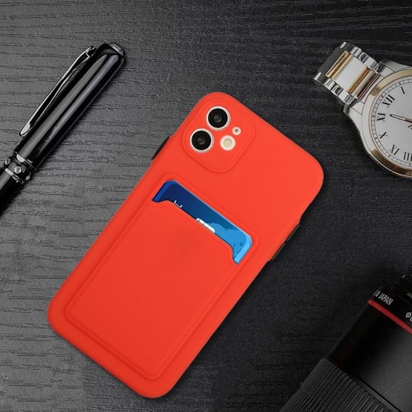 Card Holder Deksel til iPhone 12 - Coral Red Red