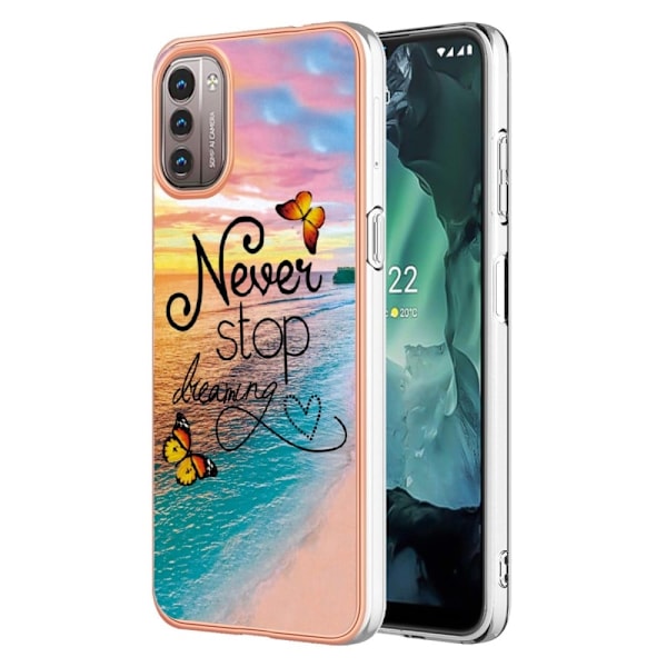 Marble design Nokia G11 / Nokia G21 kotelot - Never Stop Dreaming Multicolor