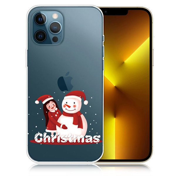 Juleveske til iPhone 13 Pro Max - Jente Og Snømann Multicolor