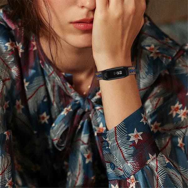 Xiaomi Mi Smart Band 4 / 3 elastisk nylonklokkerem - Etnisk Multicolor