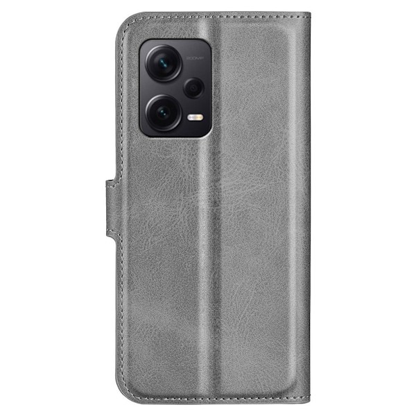 Hållbart konstläder Xiaomi Redmi Note 12 Pro Plus fodral med plånbok - Silver/Grå Silvergrå