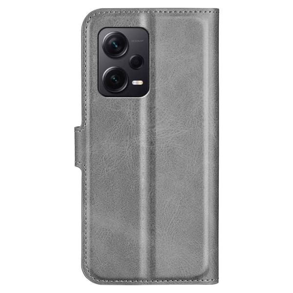 Læretui med Lommebok til Xiaomi Redmi Note 12 Pro Plus - Grå Silver grey