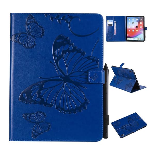 iPad Pro 11 inch (2018) trykt sommerfugl læder flip etui - Blå Blue