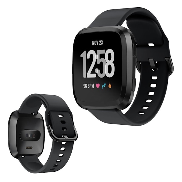 Fitbit Versa silikone Urrem - Sort Black