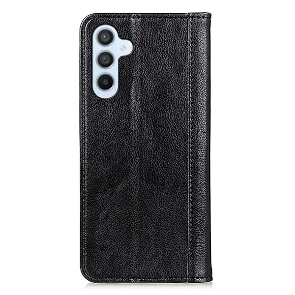 Äkta läder Samsung Galaxy A54 fodral med magnetisk stängning Svart