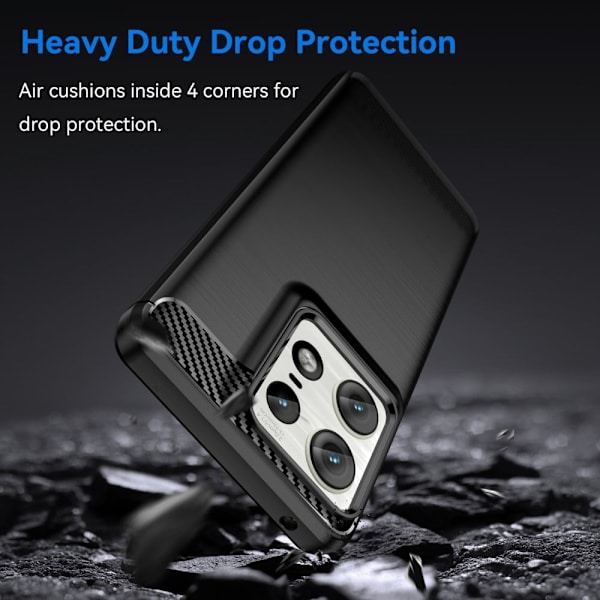Carbon Flex Motorola Edge 50 Pro cover - Sort Black