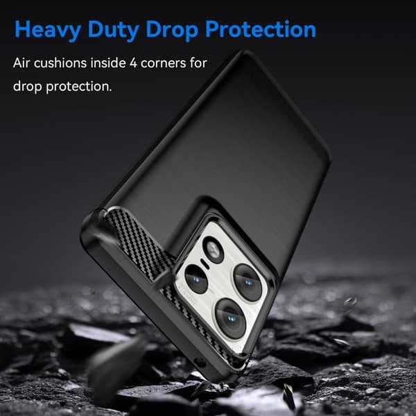 Carbon Flex Motorola Edge 50 Pro kotelot - Musta Black