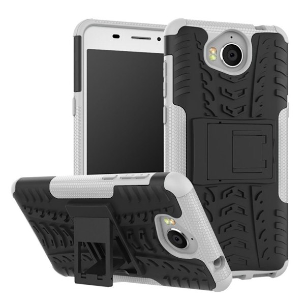 Huawei Y6 (2017) Unikt skal med kickstand - Vit Vit