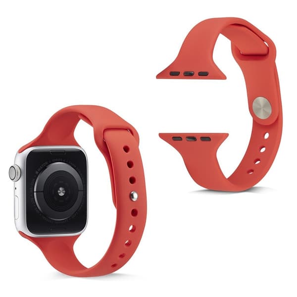 Apple Watch Series 5 44mm smal silikone urrem - Rød Red