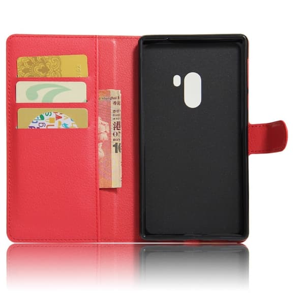 Xiaomi Mi Mix Litchi Tekstur PU Lær Flip Etui - Rød Red