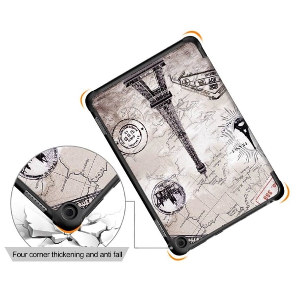 Amazon Fire 8 HD (2022) pattern tri-fold leather case - Vintage Silver grey