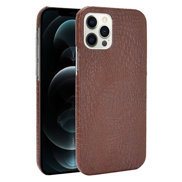 Croco Etui iPhone 12 Pro Max - Brun Brown