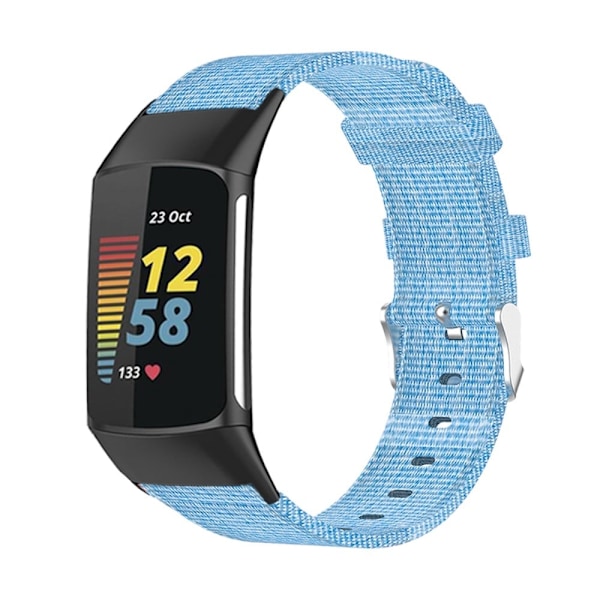 Fitbit Charge 5 andningsbart klockarmband i nylon - Blå Blå