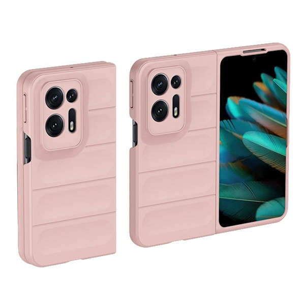 Blødt grebsformet cover til Oppo Find N2 - Pink Pink
