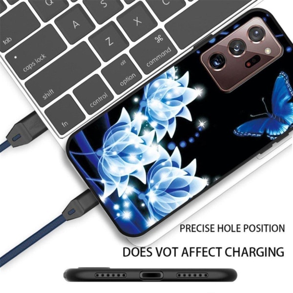 Imagine Samsung Galaxy Note 20 Ultra cover - Blå Blomst Blue