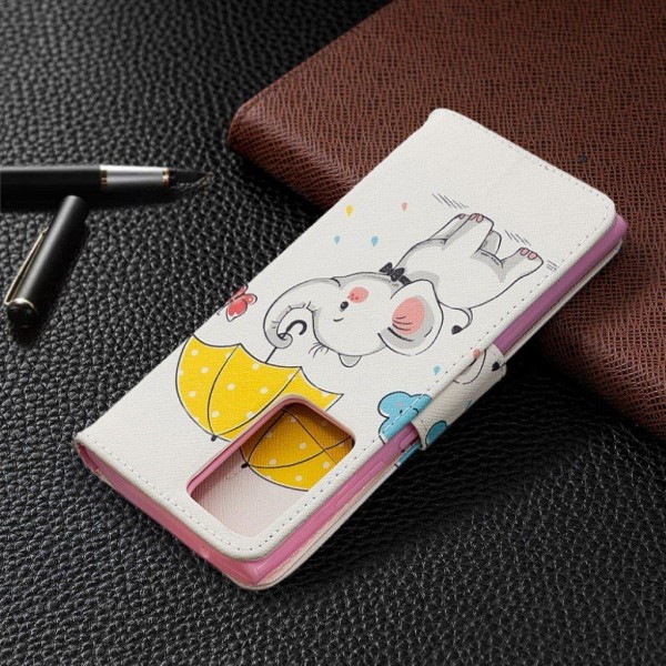 Wonderland Samsung Galaxy Note 20 Ultra flip kuoret - Pieni Norsu White