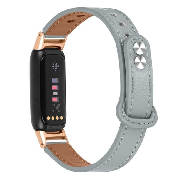 Fitbit Luxe-kellon ranneke naudannahasta - Harmaa Silver grey