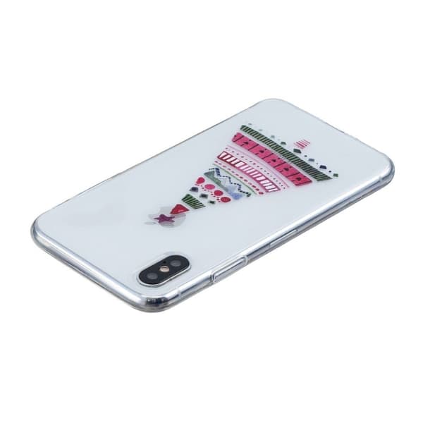 iPhone Xs Max soft case med julemønster - Farvet Juletræ Multicolor