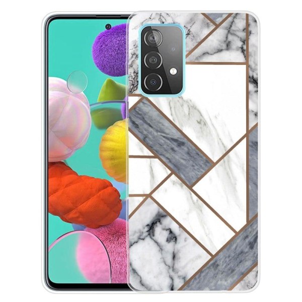Marble design Samsung Galaxy A23 cover - Grå / Hvid Marmorflise Multicolor