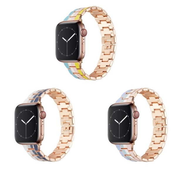 Apple Watch 42mm - 44mm sateenkaari alumiiniseos epoksi ranneke - Pinkki / Vihreä / Sininen Multicolor