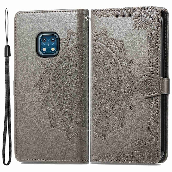 Mandala läder Nokia XR20 fodral - Silver/Grå Silvergrå