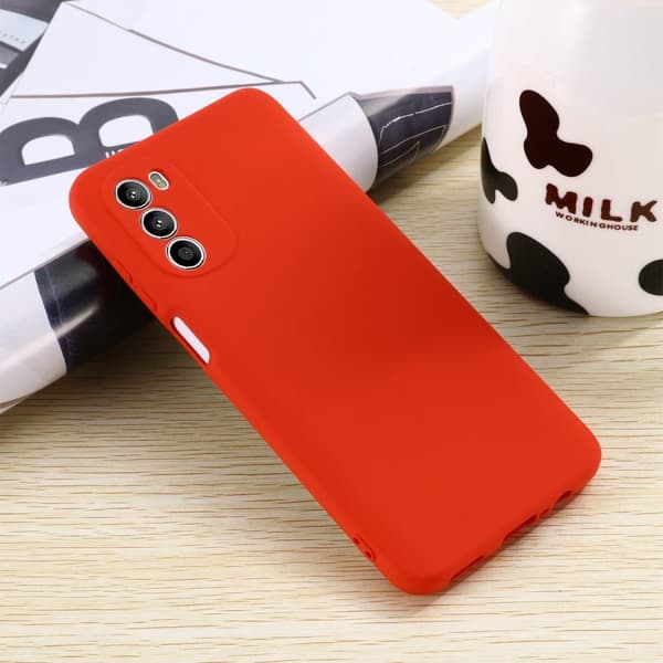 Matte Liquid Silikone Cover til Motorola Moto G52 - Rød Red