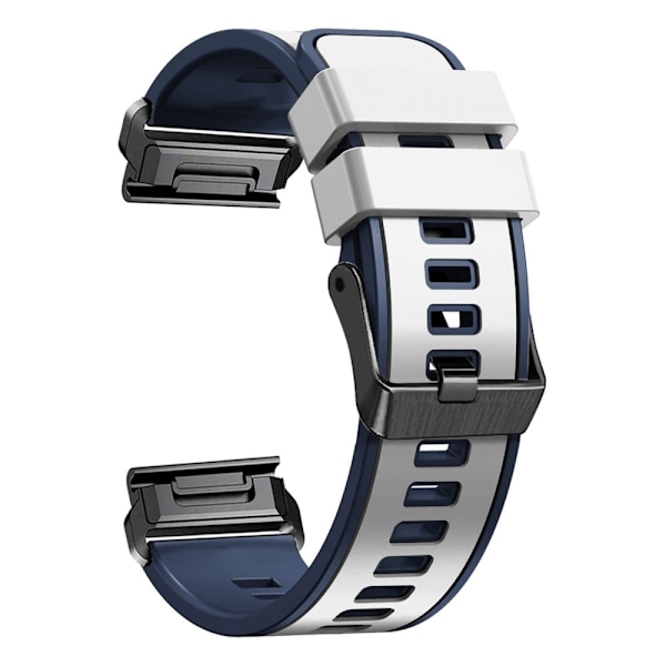 Tvåfärgat klockarmband i silikon för Garmin Watch och Coros Vertix - Vit / Blå Vit