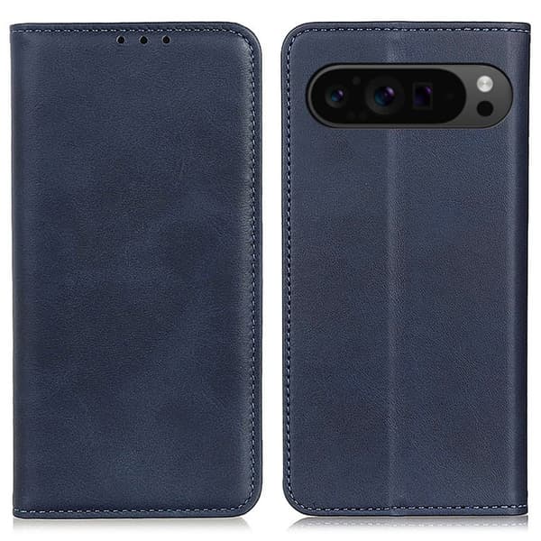 Skinn-etui i lommebok-stil for Google Pixel 9 - Blå Blue