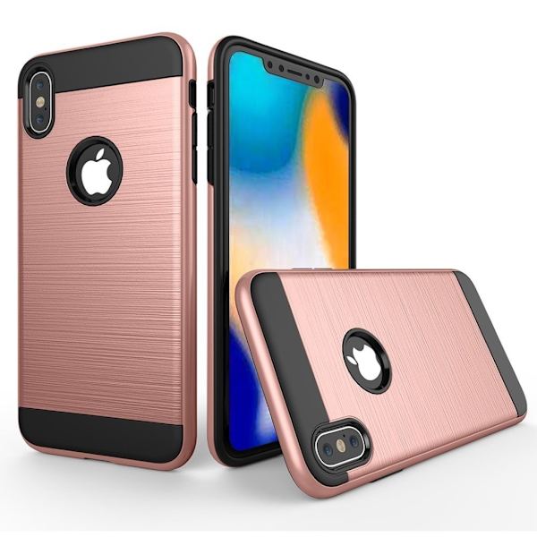 iPhone 9 Plus mobilskal silikon plast borstad yta - Rosenguld multifärg