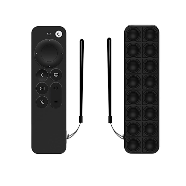 Apple TV 4K (2021) silikonfodral med push bubble-design - Svart Svart