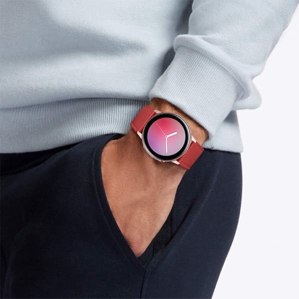 22 mm Samsung Gear S3 urrem i ægte læder - Rød Red