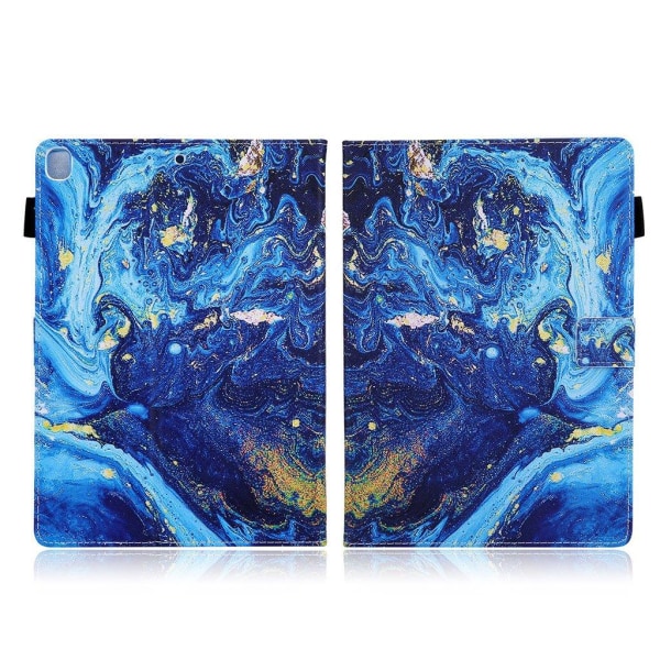 Cool patterned leather flip case for iPad (2018) - Painting Blue