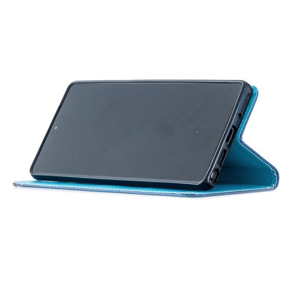 Wonderland Samsung Galaxy Note 20 Flip Etui - Sommerfugl Mønster Blue