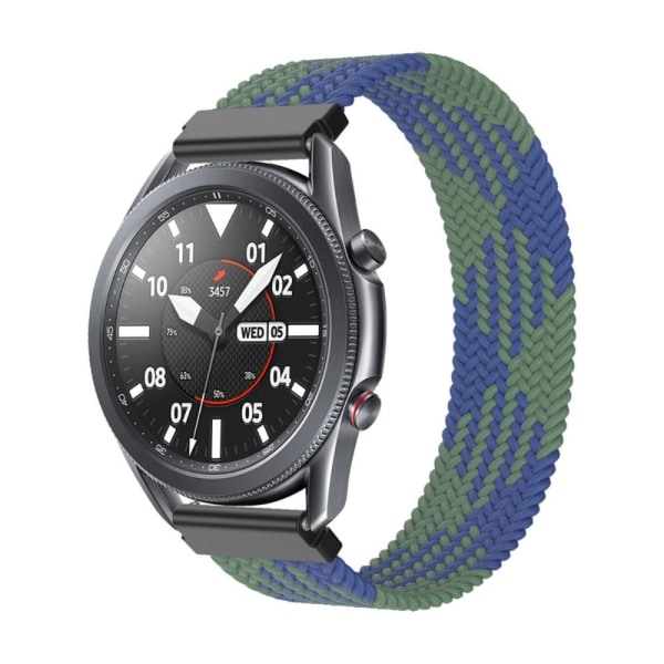 Samsung Galaxy Watch 3 (45mm) joustava nailon kellonhihna - Z-Muoto Sininen / Vihreä Koko: L Green