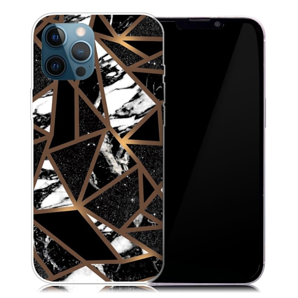 Marble design iPhone 13 Pro cover - Sorte Flisefragmenter Black