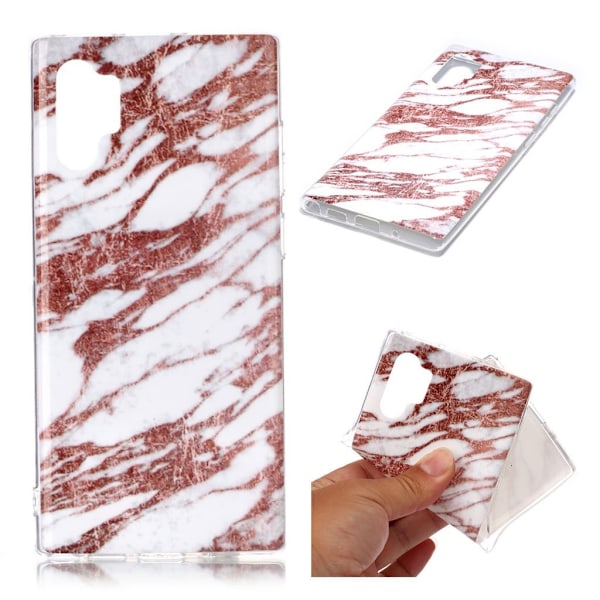 Marmormotiv Samsung Galaxy Note 10 Plus skal - Marmor I Te-Rosé Brun