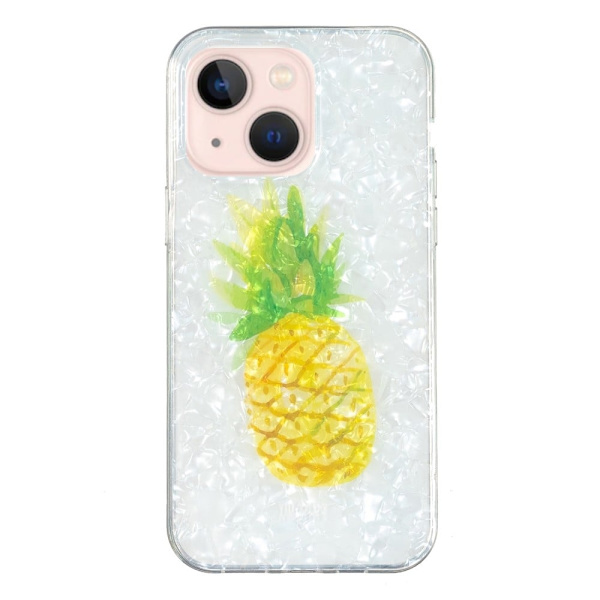 Marble iPhone 14 Etui - Ananas Yellow