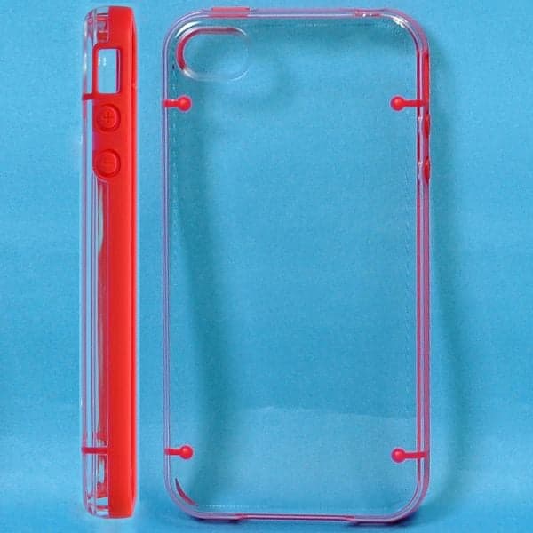Dual Compound - Clear Back (Röd) iPhone 4S Skal Röd