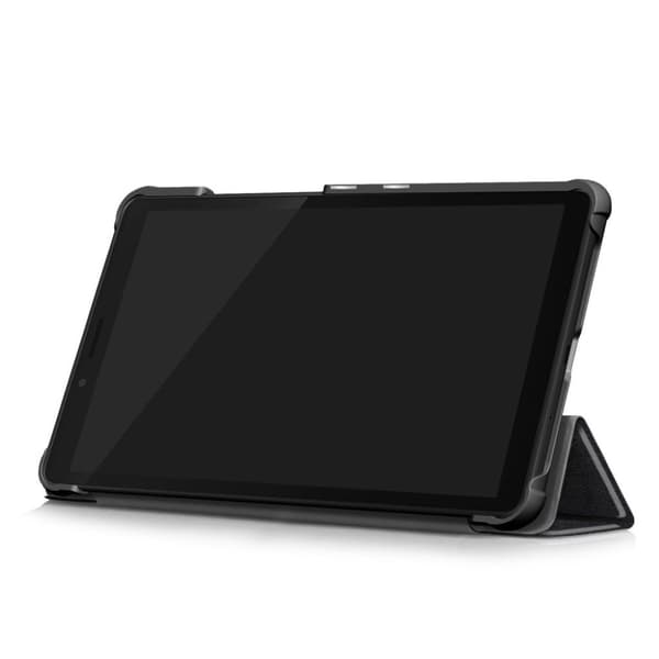 Lenovo Tab M7 tri-fold slitesterkt skinn flip etui - Sort Black