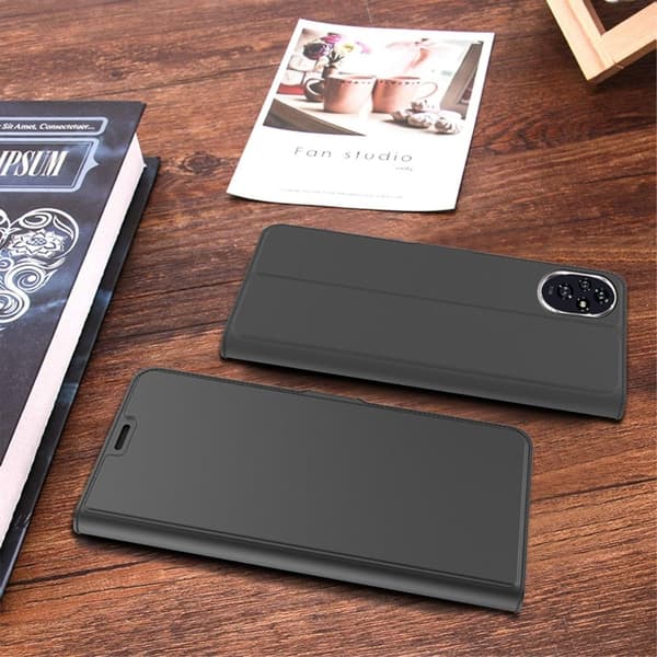 Sileä ja ohut premium-PU-nahkakotelo Honor 200 Pro - Musta Black