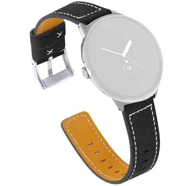 Google Pixel Watch aito nahkahihna - Musta Black