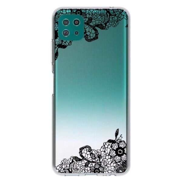 Deco Samsung Galaxy A22 5G Suojakotelo - Lace Flower Black