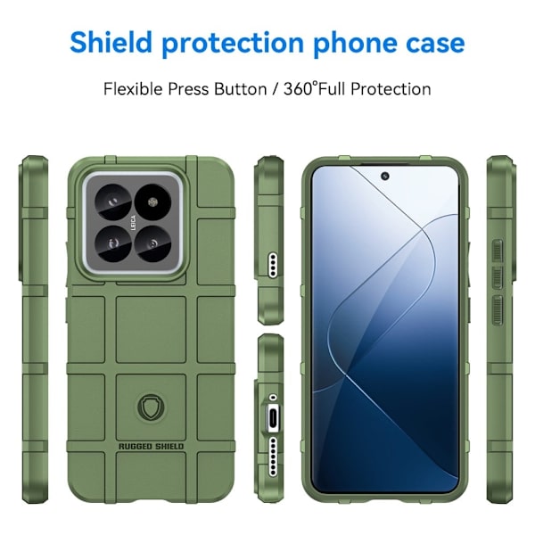 Rugged Shield Xiaomi 14 Pro cover - Grøn Green